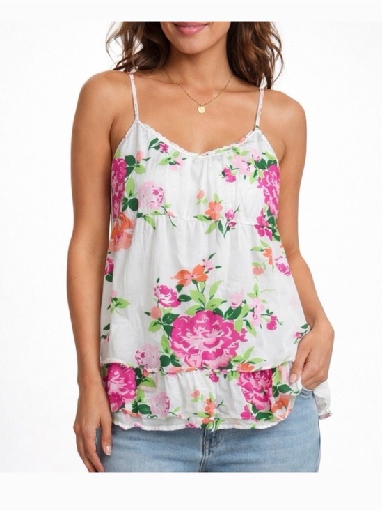 Abercrombie&Fitch Tops - ABERCROMBIE & FITCH Pink Floral Cami sz M Babydoll Y2K Boho Cottagecore Festival